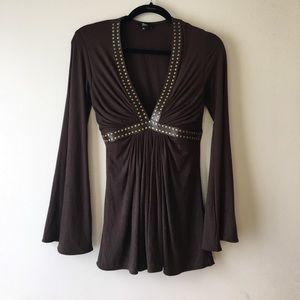 SKY LOW PLUNGE BLOUSE